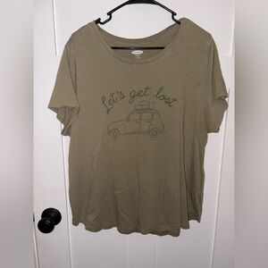 Old Navy Olive Green Graphic Tee - Let's Get Lost